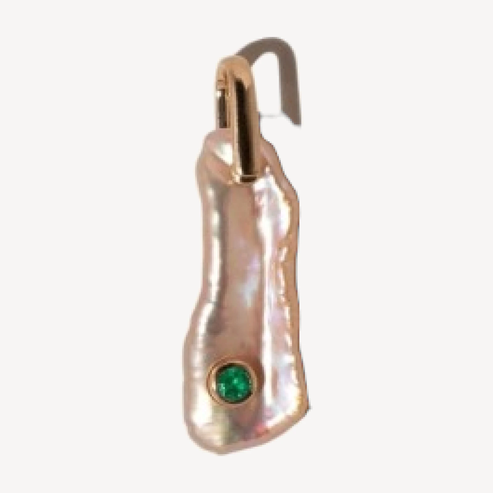 May Birthstone Pearl Pendant With Emerald