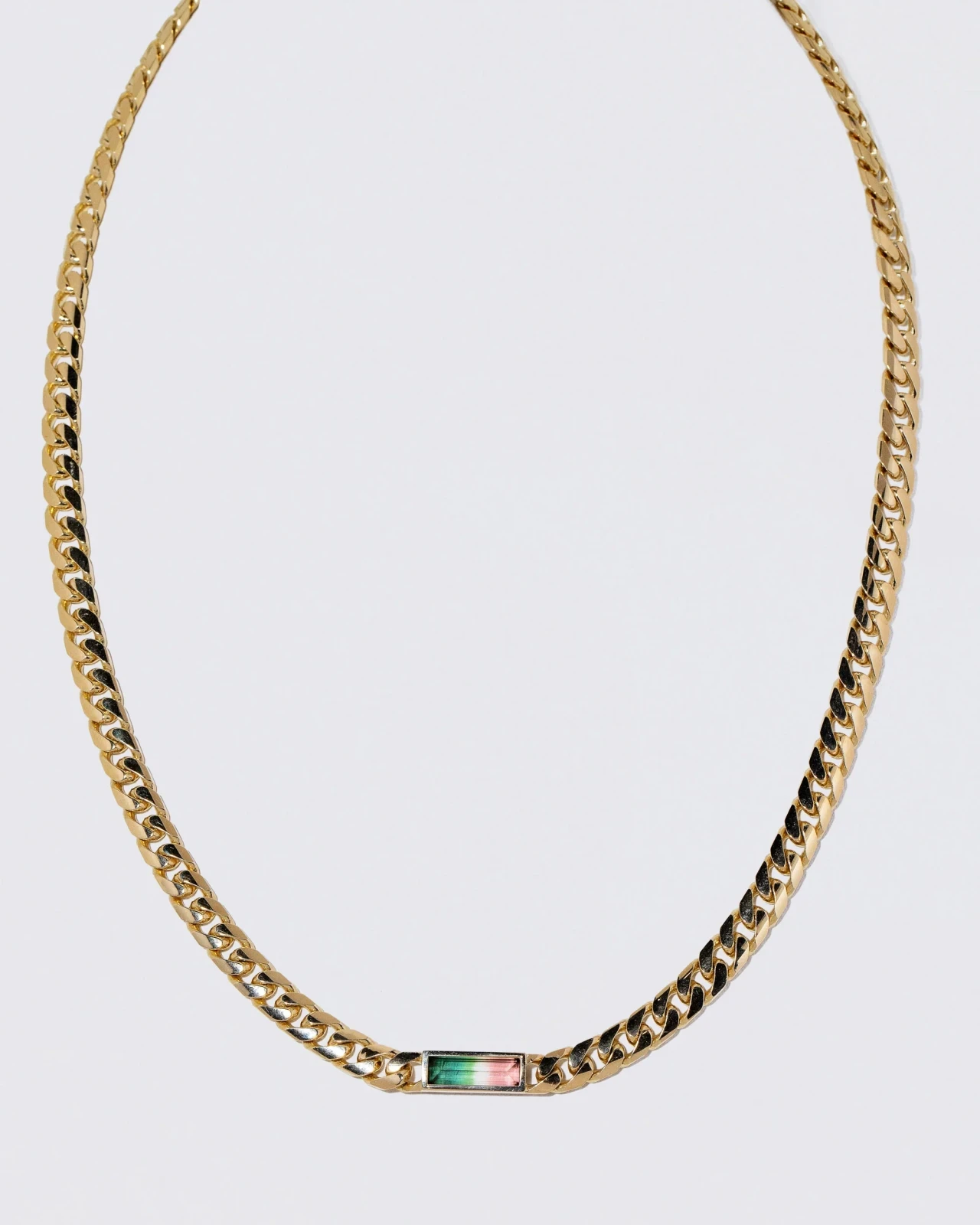 Identity Chain Bicolor Tourmaline Necklace 001