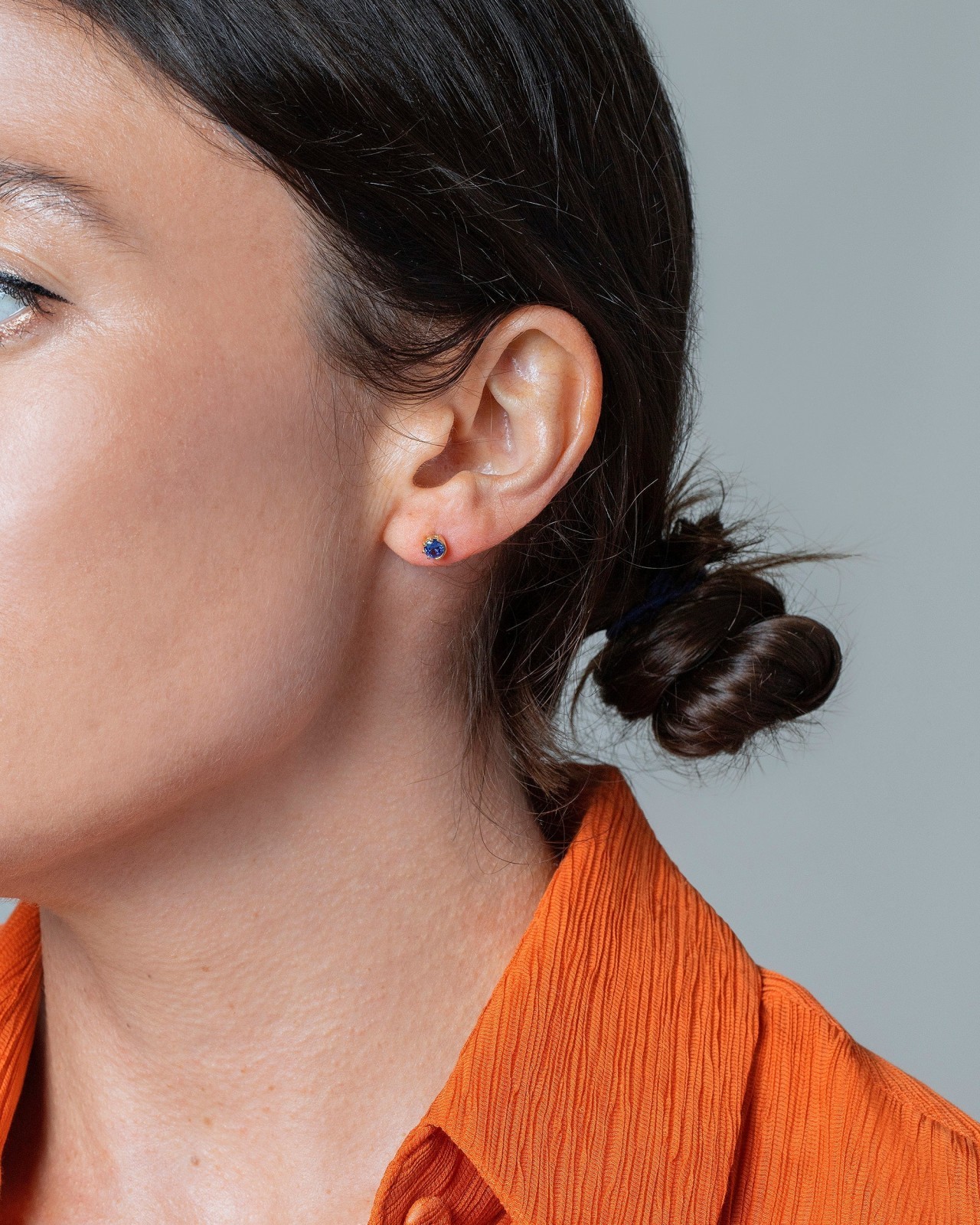 Sapphire Sun & Moon Stud Earrings