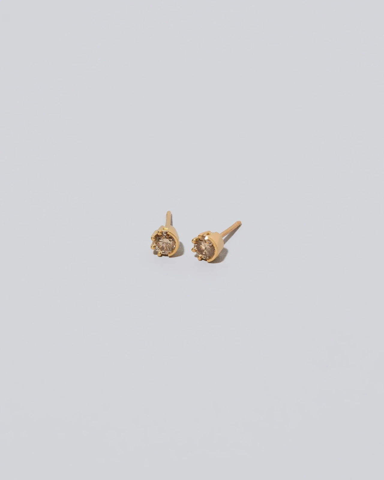 Champagne Diamond Sun & Moon Stud Earrings