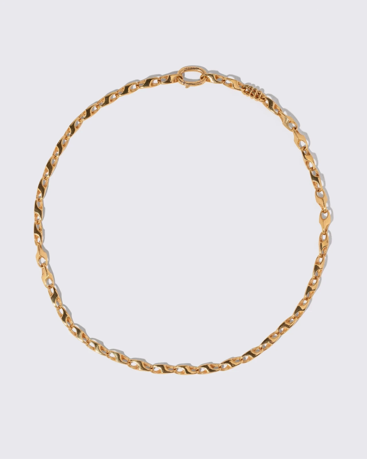 Vintage Triple Nine Lozenge Chain Necklace With Mociun Hinge Clasp