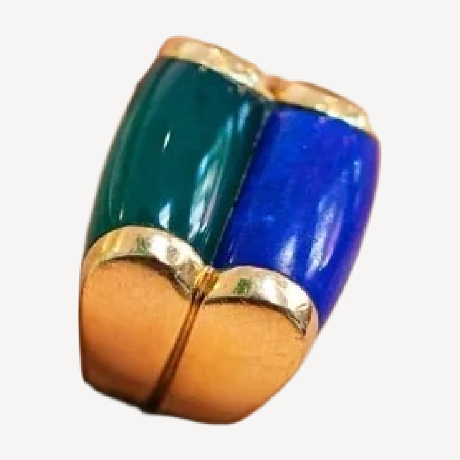 Vintage Bvlgari Doppio Tronchetto Lapis & Chalcedony Ring