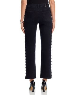 Simkhai Amelia High Rise Studded Split Side Seam Jeans in Topanga
