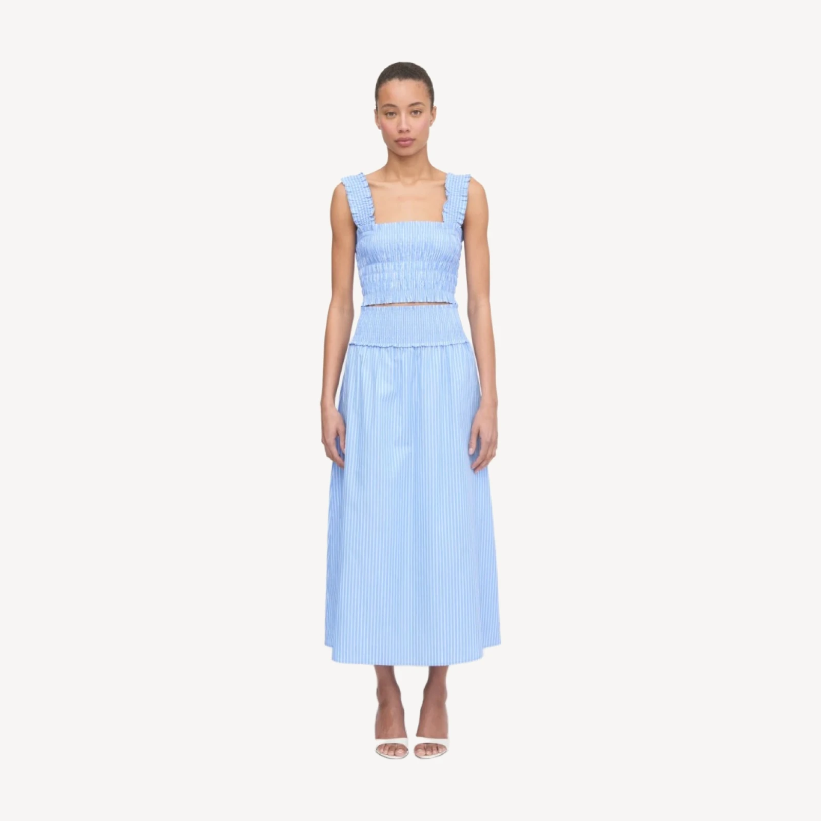 The Delphine Nap Skirt - Blue Stripe
