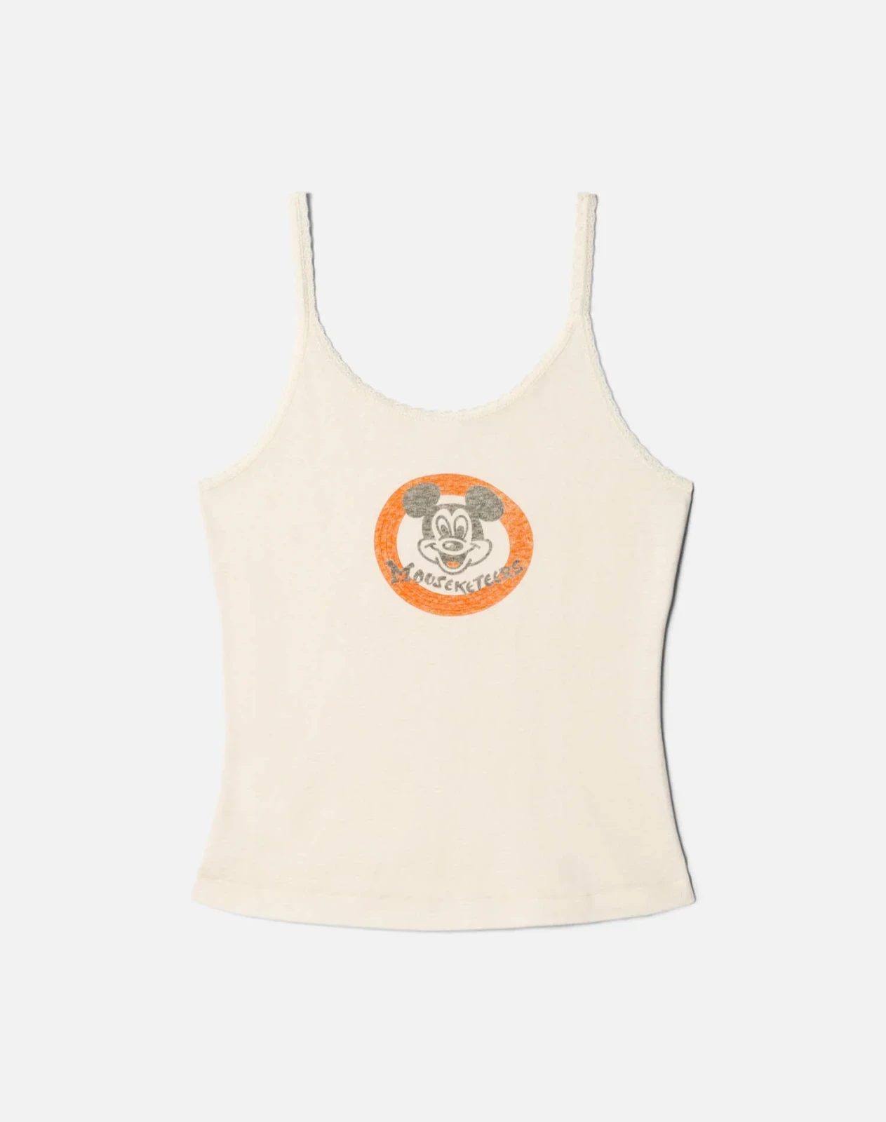 Lace Strap Tank Mouskateers - Vintage White