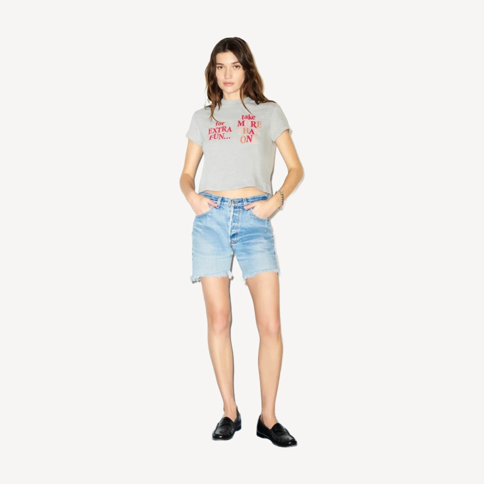 1950s Boxy Tee Coke For Fun - Heather Grey