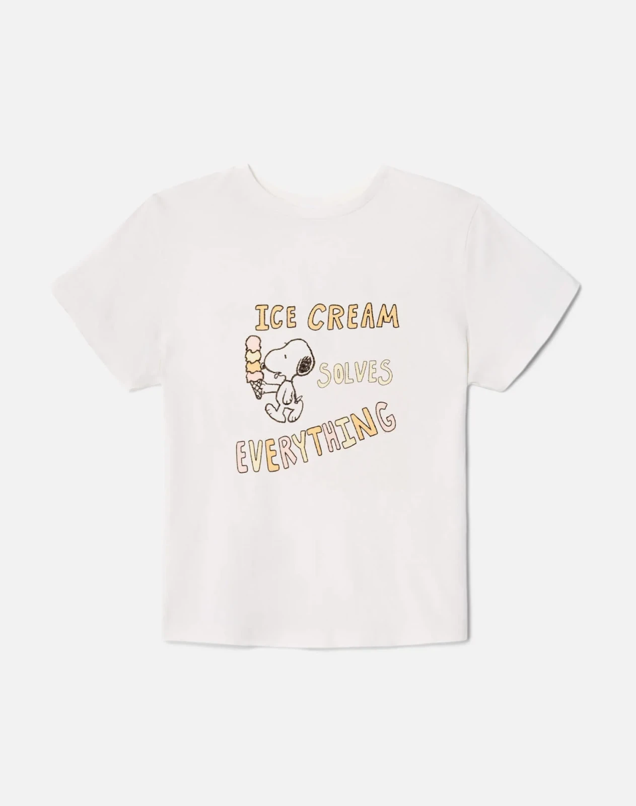 Classic Tee Snoopy Ice Cream - Vintage White