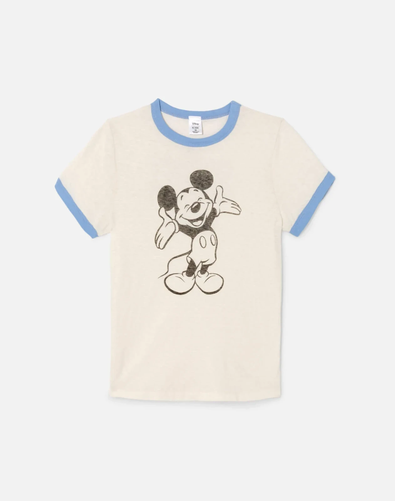 60s Slim Ringer Tee The Mickey Mouse Club - Vintage White w/ Seaside