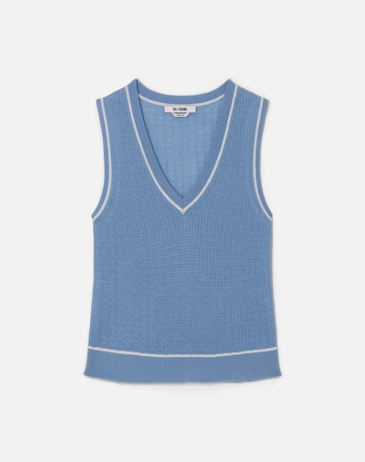 Avery Vest - Seaside/White