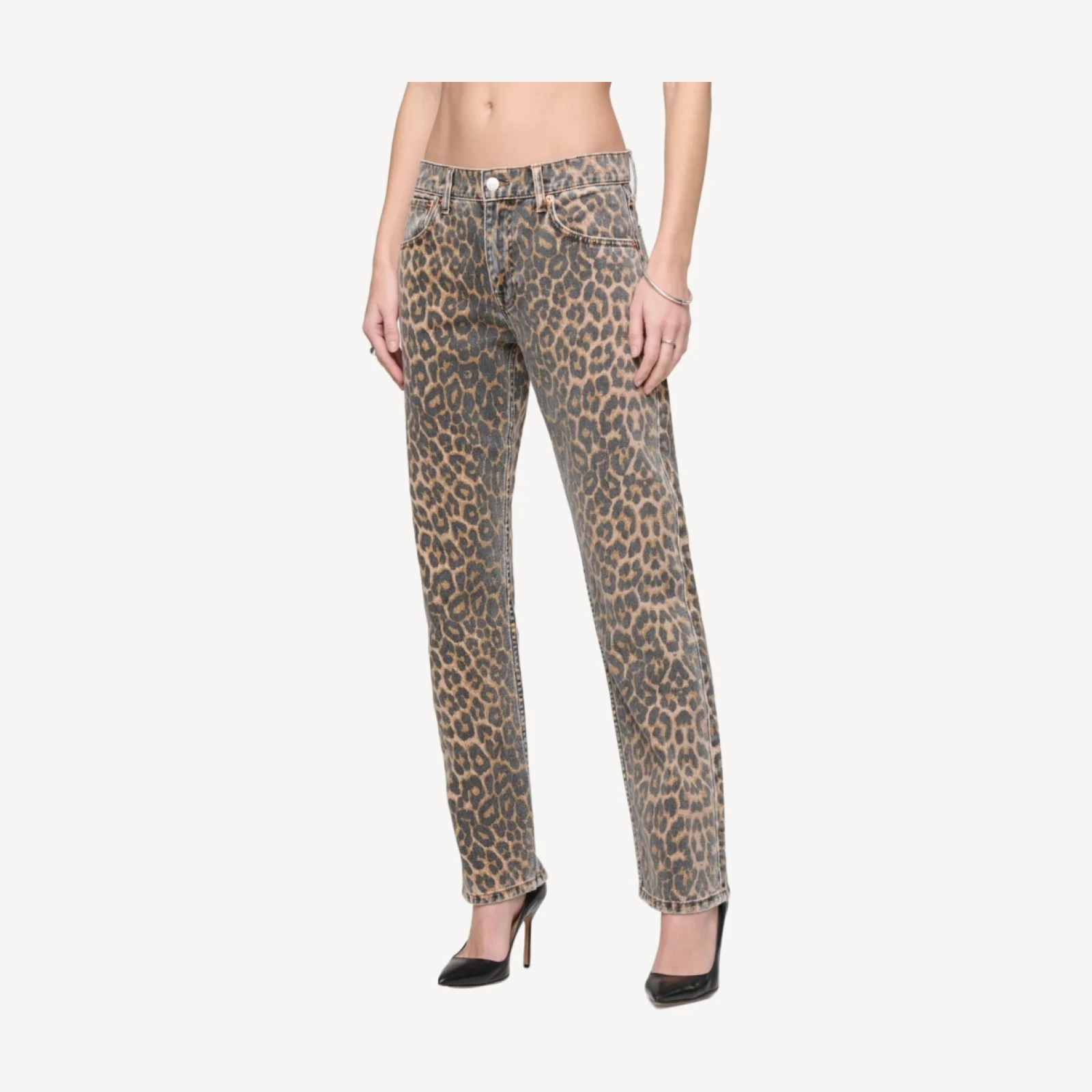 Mid Rise Blondie Crop - Leopardo