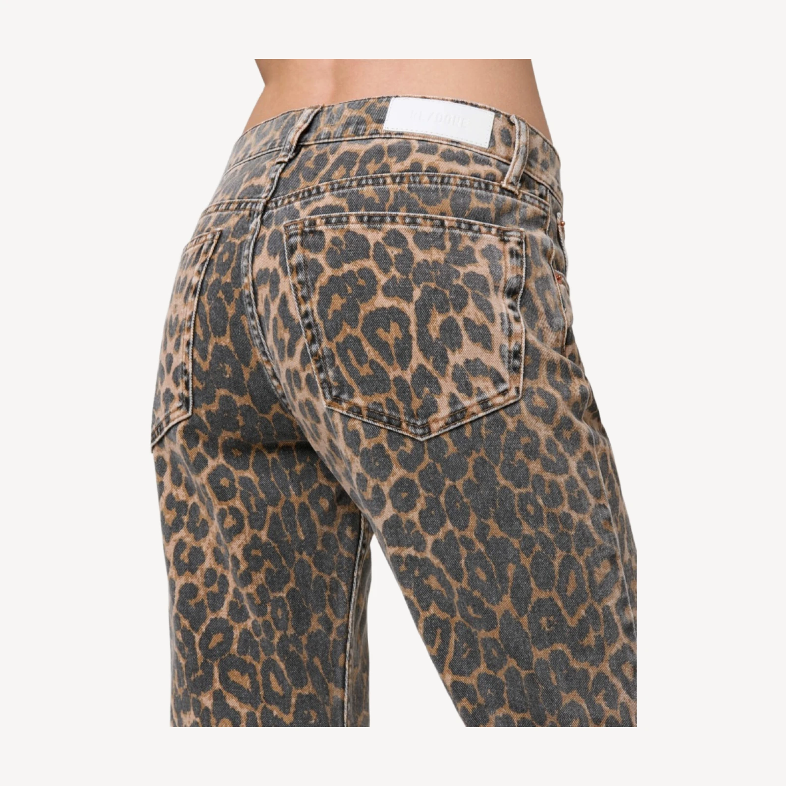 Mid Rise Blondie Crop - Leopardo