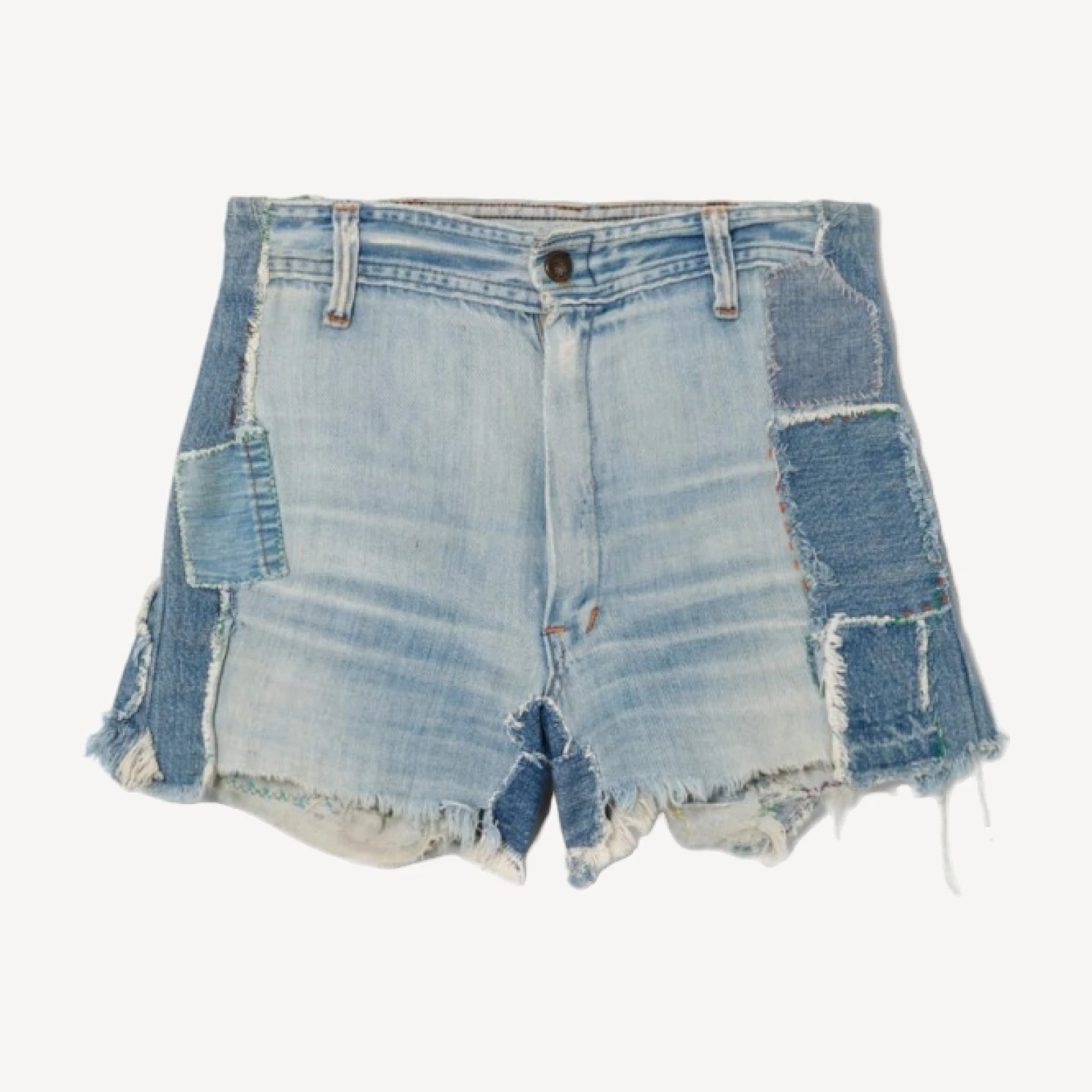 70s Patchwork Denim Short -#1263