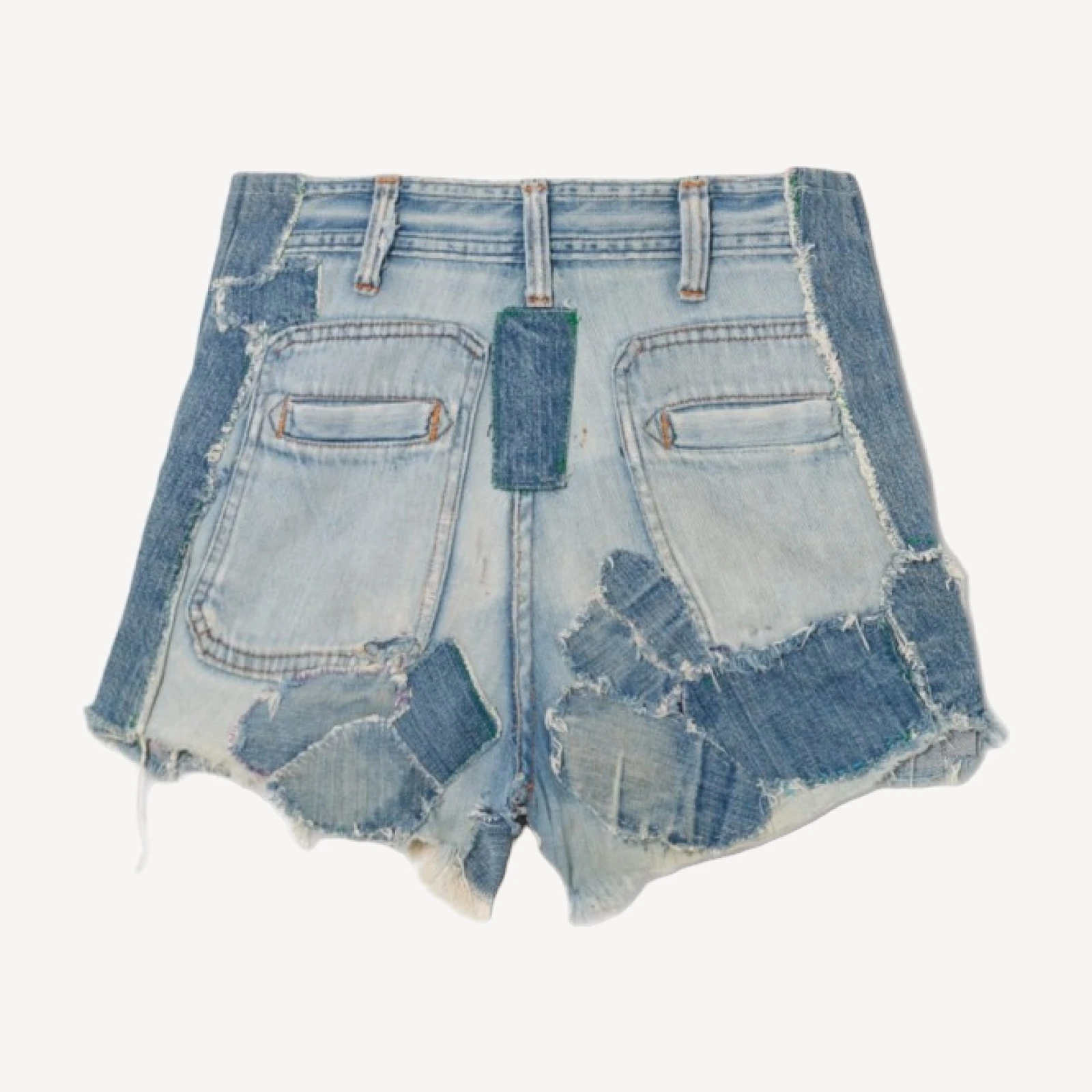 70s Patchwork Denim Short -#1263