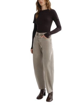 Agolde Luna Pieced High Rise Curved Tapered Jeans in Cedar