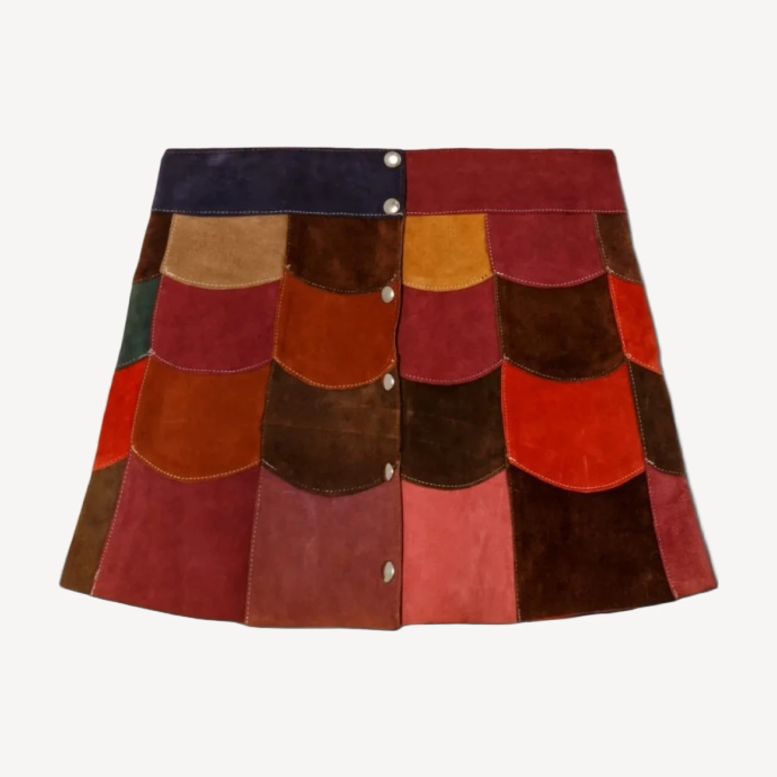 RE/DONE Vintage | 70s Patchwork Suede Skirt