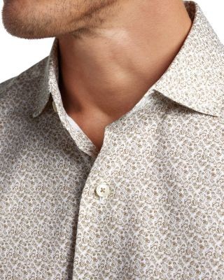 David Donahue Micro Paisley Print Shirt