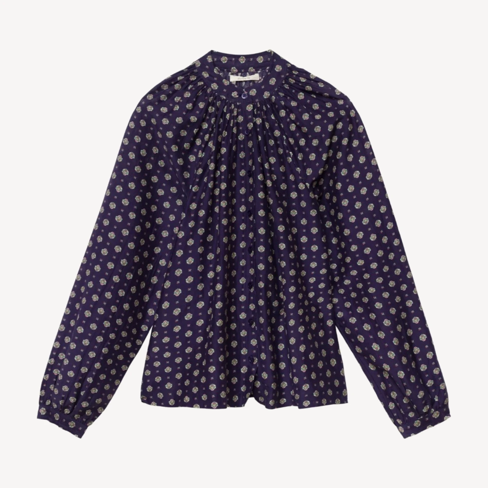 JULIENNE TOP -- NAVY CADIZ FOULARD