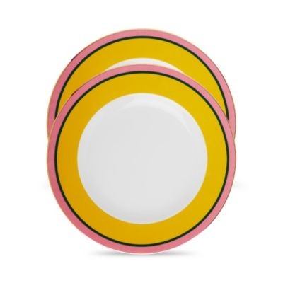 La DoubleJ Painted Trim Dinner Plates, Set of 2