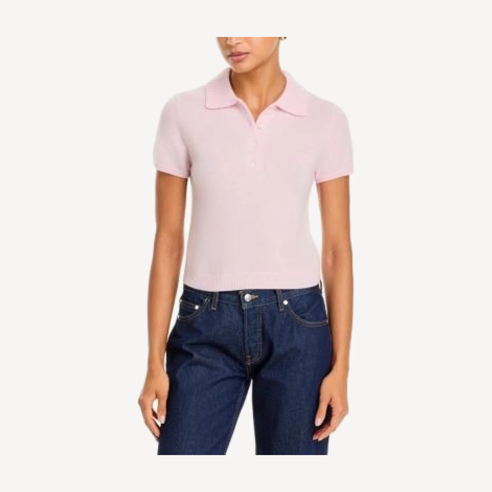 Simkhai Twila Cashmere Short Sleeve Polo