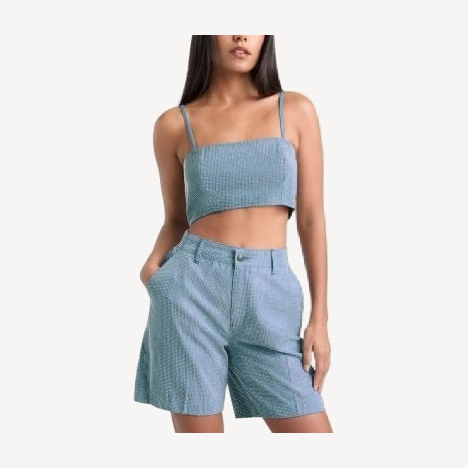 Cinq a Sept Nik Chambray Crop Top