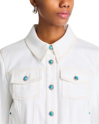 Cinq a Sept Turquoise Embellished Romie Jacket, photo 4
