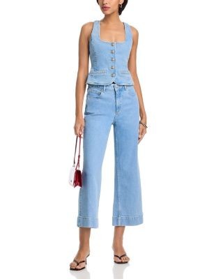 Cinq a Sept Joey Wide Leg Ankle Jeans in Zephyr