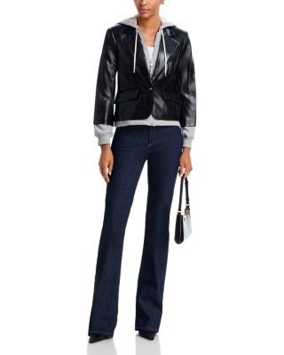Cinq a Sept Le Petit Khloe Faux Leather Layered Blazer, photo 2