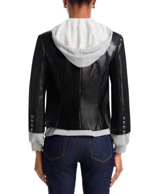 Cinq a Sept Le Petit Khloe Faux Leather Layered Blazer, photo 4