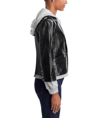 Cinq a Sept Le Petit Khloe Faux Leather Layered Blazer, photo 5