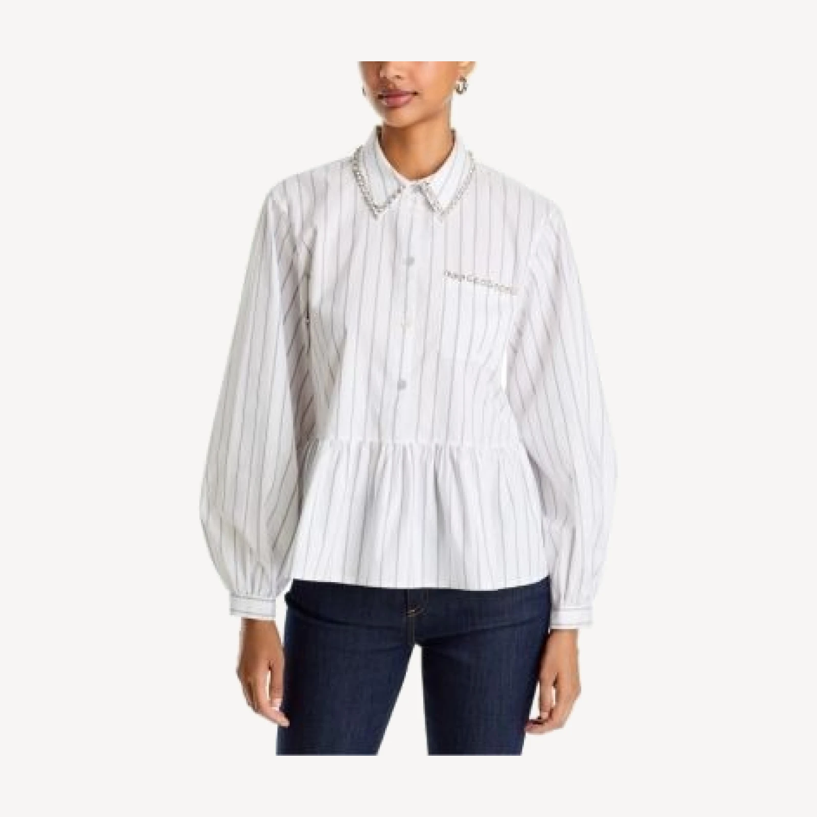 Cinq a Sept Nyomi Striped Peplum Top