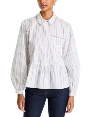 Cinq a Sept Nyomi Striped Peplum Top
