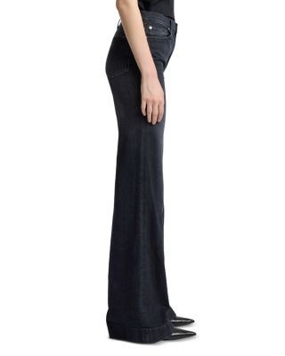 7 For All Mankind Modern Dojo Flare Leg Jeans in Black, photo 6