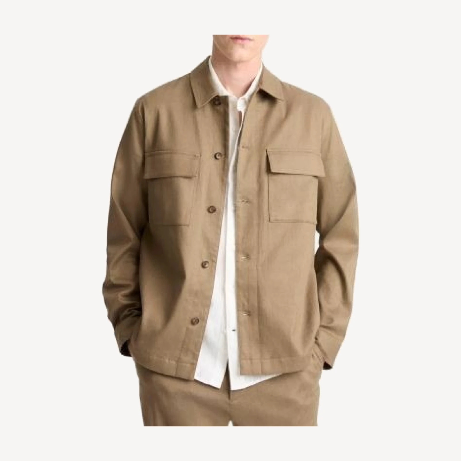 Vince Stretch Linen Chore Coat