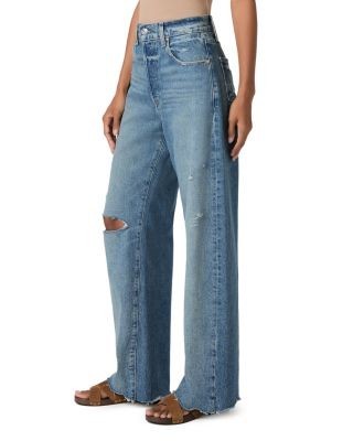 Paige Arellia Skimmer High Rise Barrel Jeans in Terazzo Destructed, photo 4