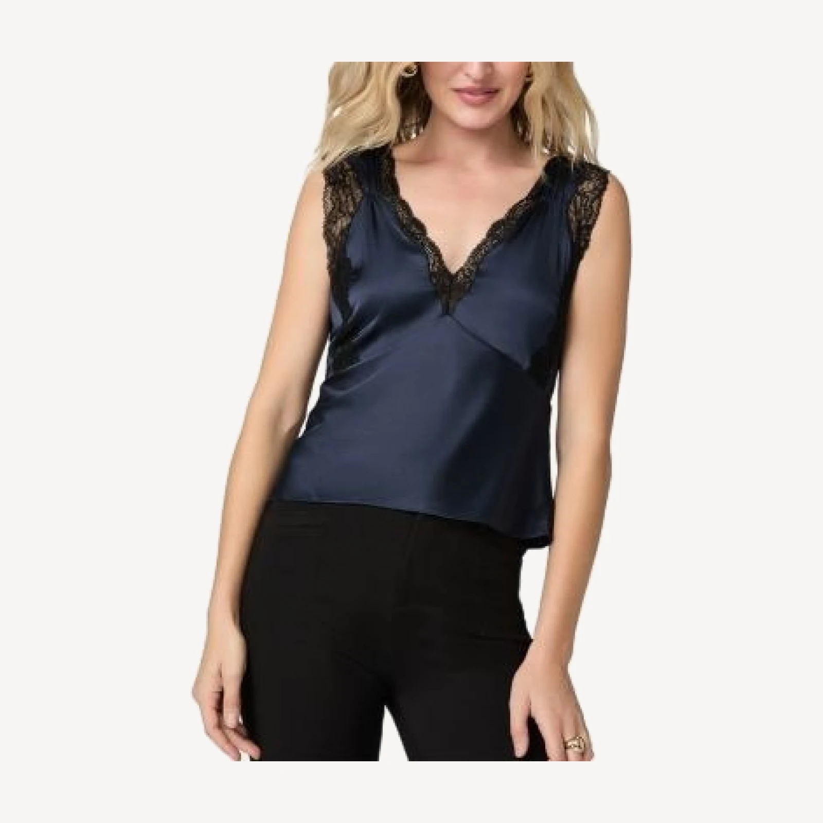 Paige Marin Lace Trim Satin Top