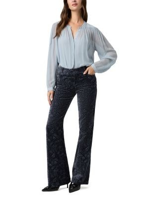 Paige Leenah Stretch Velvet Wide Leg Pants, photo 3