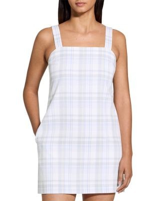 Theory Check Square Neck Mini Dress