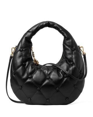 Tory Burch Bunny Knot Leather Crescent Bag