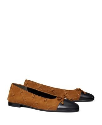 Tory Burch Women's Cap Toe Bunny Knot Suede Ballet Flats - Exclusive, photo 6
