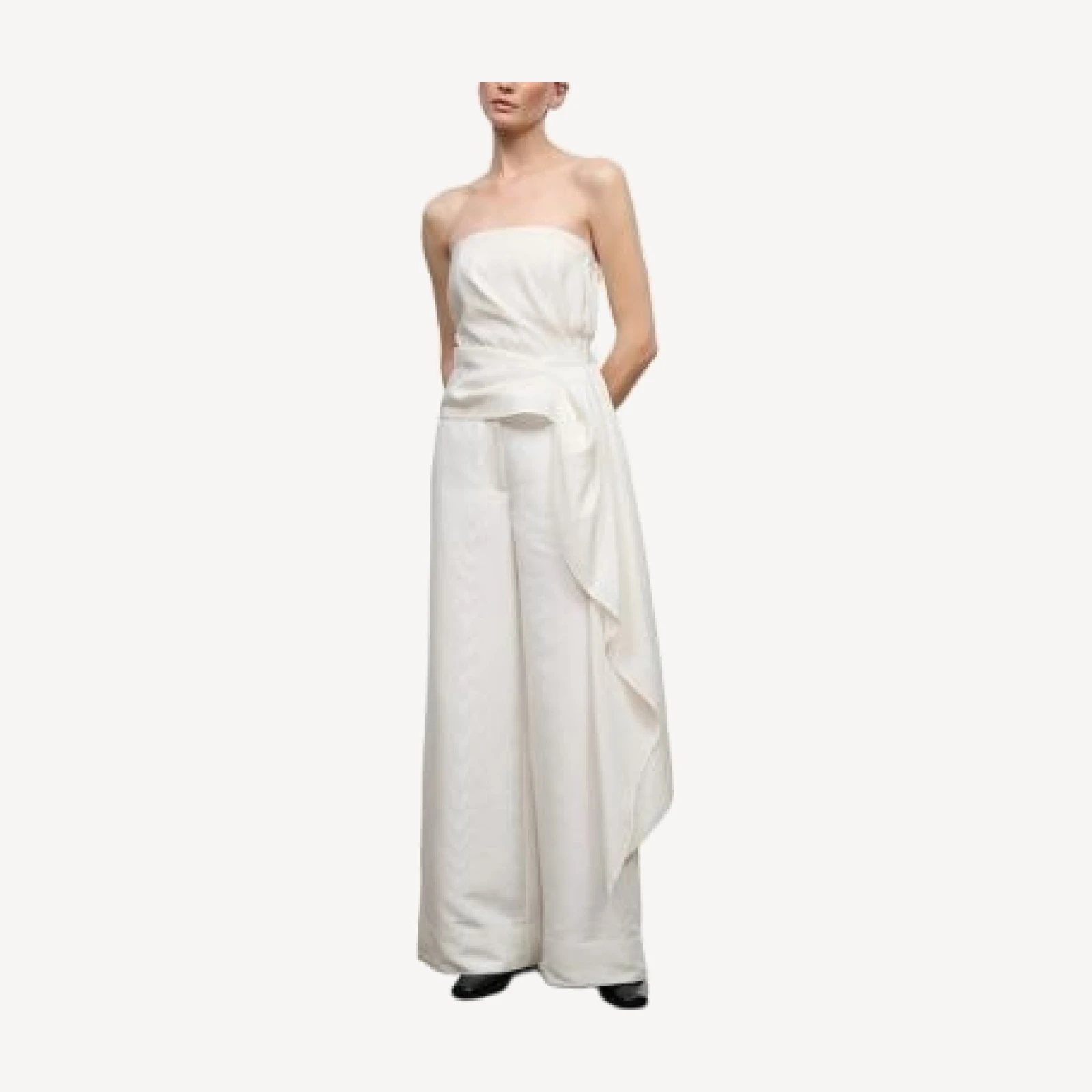 Staud Lux Strapless Side Drape Top