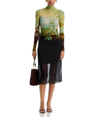 Staud Zoya Landscape Print Long Sleeve Top, photo 2