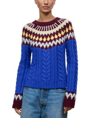 Staud Zane Wool Blend Fair Isle Sweater