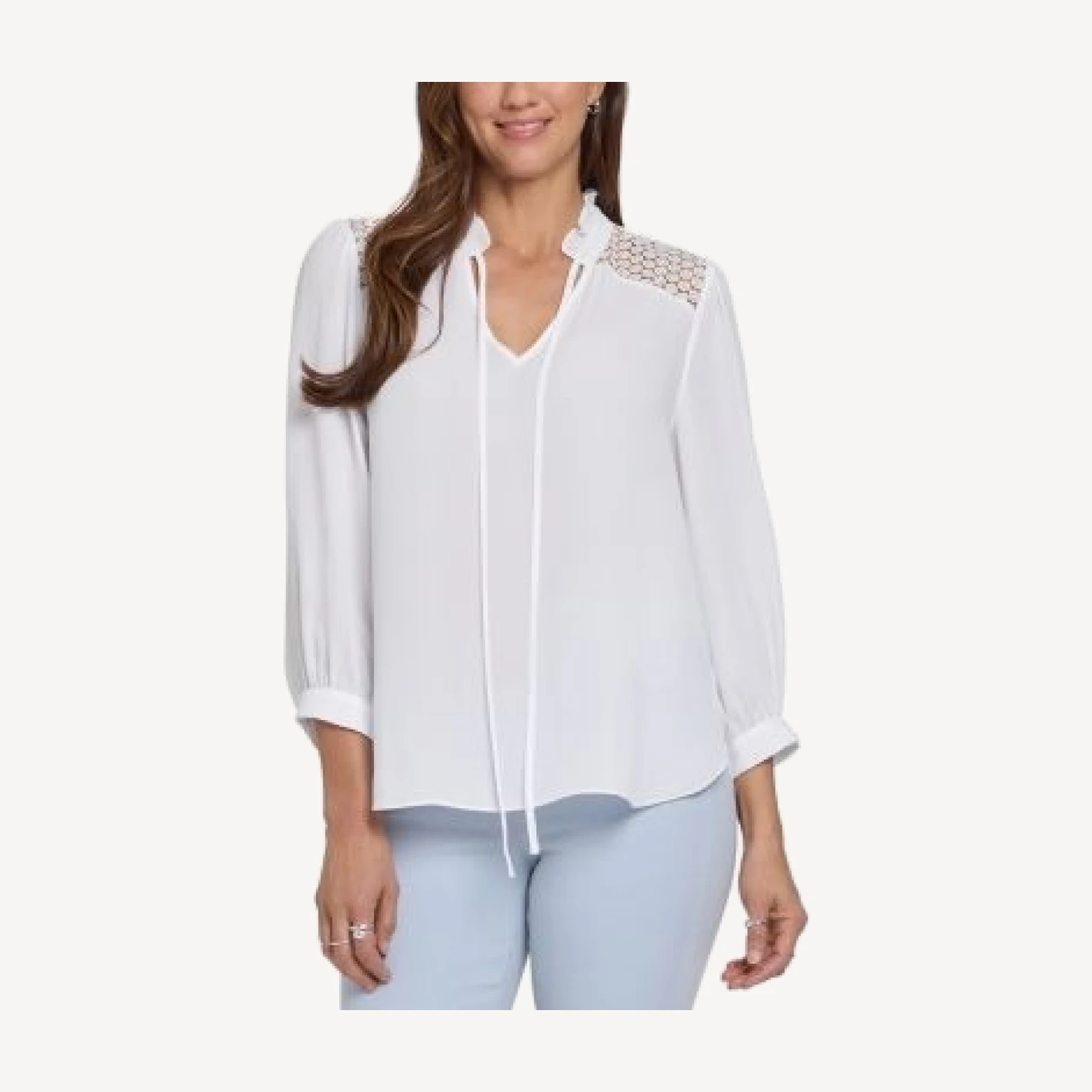 Nydj Lorelei Lace Yoke Blouse