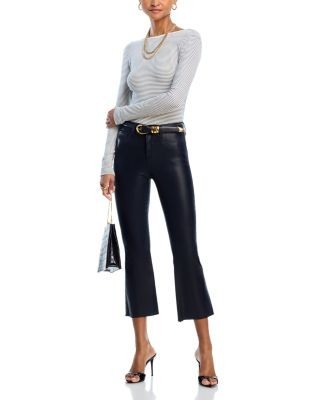 L'Agence Kendra High Rise Crop Flare Jeans in Metro Coated, photo 2