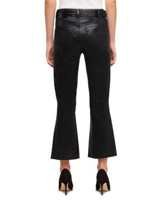 L'Agence Petite Kendra High Rise Crop Flare Leg Jeans in Noir Coated, photo 3