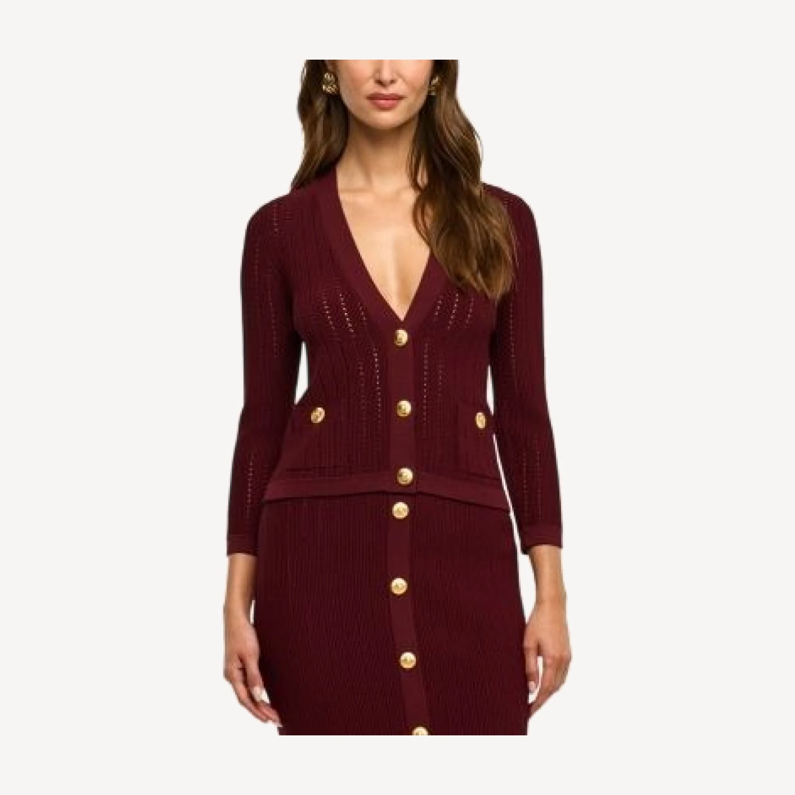 L'Agence Irvin Pointelle Cropped Cardigan