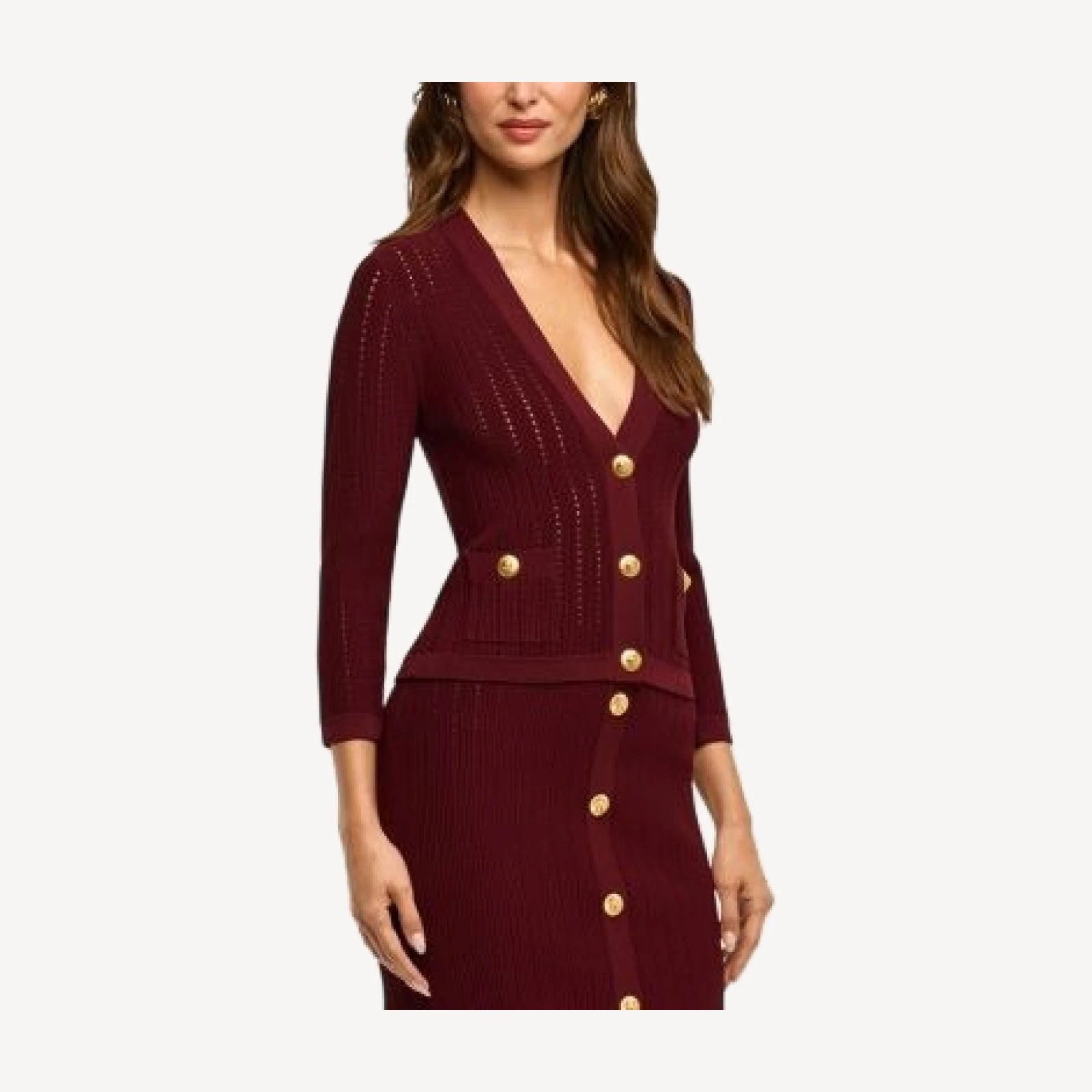 L'Agence Irvin Pointelle Cropped Cardigan