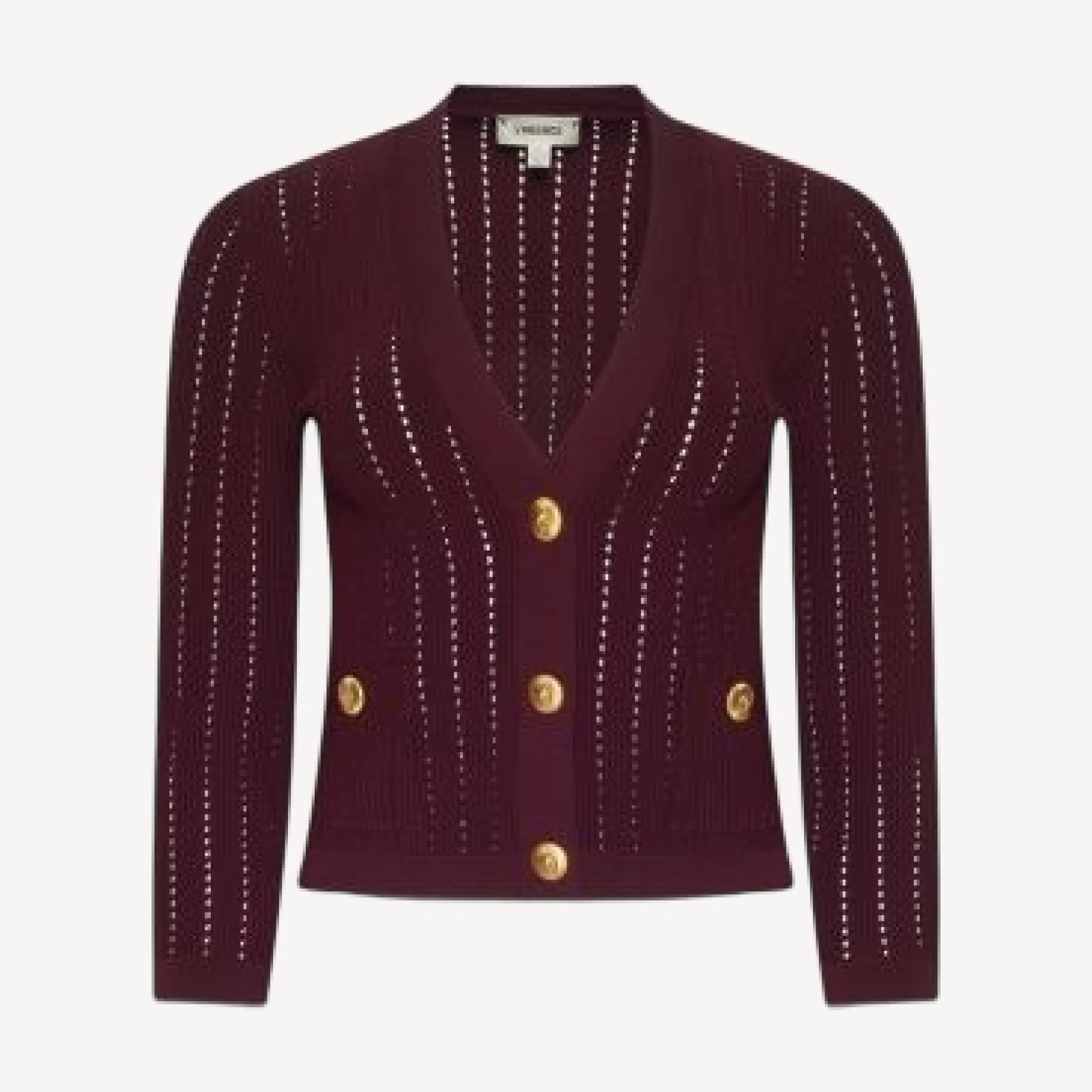 L'Agence Irvin Pointelle Cropped Cardigan