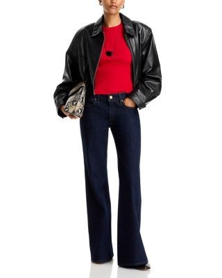 rag & bone Josie Cotton Low Rise Flare Jeans in Darkrinse, photo 3