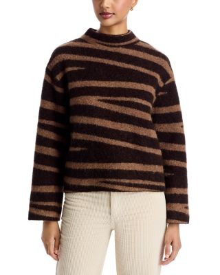 rag & bone Zebra Alpaca & Wool Mock Neck Sweater
